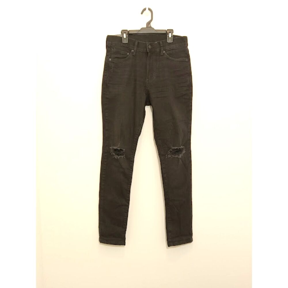 H&M Jeans Men's 32/32 Mid-Rise Black Distressed Skinny Fit